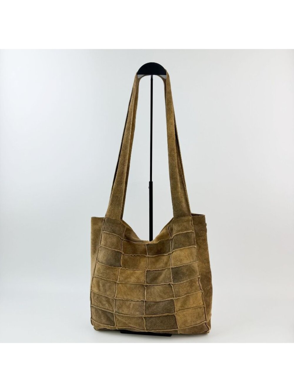 Chanel Patchwork Shoulder Bag Suede Brown Beige Seal Vintage